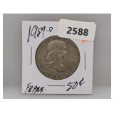 1957-D 90% Silv Franklin Half $1
