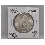 1978 72% Silv Mexico 100 Pesos