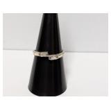 .925 Sterling Band w/2 Baguette Stones Size 8