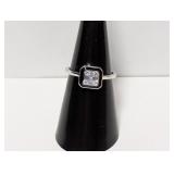 .925 Sterling Silver Ring Black Inlay Size 7