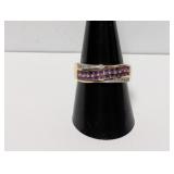Vermeil Amethyst and Diamond Ring Size 9