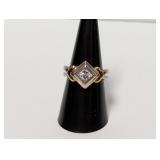 .925 Sterling Geometric Bezel Design Ring Size 8