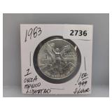 1983 1oz .999 Silv Mexico Libertad