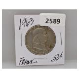 1963 90% Silv Franklin Half $1