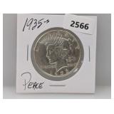 1935-S 90% Silv Peace $1 Dollar