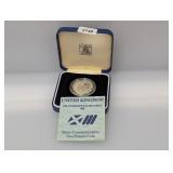 1986 UK Commonwealth Games 2lb Comm Silv Coin