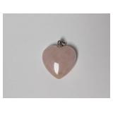 .925 Sterling Silver Rose Quartz Heart Pendant