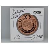 1oz .999 Copper Bullion Daddy Round