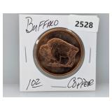 1oz .999 Copper Buffalo Round