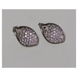 .925 Sterling Silver Leaf Shape Design Earrings