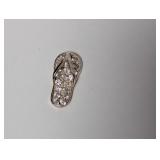 .925 Sterling Silver Flip Flop Pendant