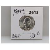 1954-S 90% Silv Wash Quarter