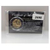 1943 24Kt Gold Steel Wartime Cent