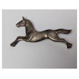 .925 Sterling Silver Horse Brooch