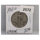 1941-D 90% Silv Walker Half $1