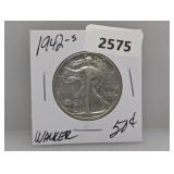 1942-S 90% Silv Walker Half $1