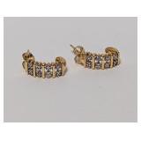 Vermeil CZ Huggee Type Earrings