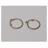 .925 Sterling Silver Italy Dyadema Hoop Earrings