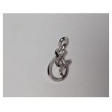 .925 Sterling Diamond Twisted Ribbon Loop Pendant