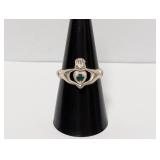 .925 Sterling Reversible Claddagh Ring Size 8