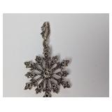 .925 Sterling Silver Marcasite Snowflake Pendant