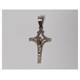 .925 Sterling Silver Crucifix INRI Pendant