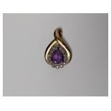 Vermeil Amethyst and Diamond Pendant