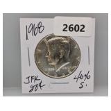 1968 40% Silv JFK Half $1 Dollar