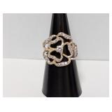 .925 Sterling Silver Floral Ring Size 7.5