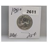 1951-D 90% Silv Wash Quarter
