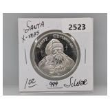 1oz .999 Silv Santa Merry Xmas Round