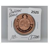 1oz .999 Copper Bullion Daddy Round