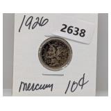 1926 90% Silv Mercury Dime