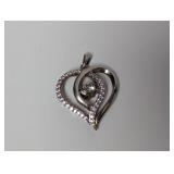 .925 Sterling Silver Intertwined Heart Pendant