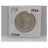 1921 90% Silv Morgan $1 Dollar