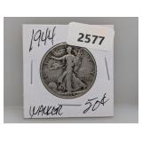 1944 90% Silv Walker Half $1