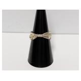 .925 Sterling H Mace Feather Design Ring Size 8