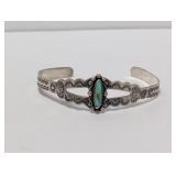 .925 Sterl Turquoise Southwestern Cuff Bracelet