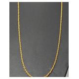 36" Vermeil/.925 Sterl Twisted Rope Chain Necklac