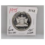 1975 .925 Silv Trinidad $5 Dollars