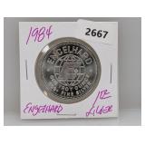 1984 1oz .999 Silv Engelhard Round