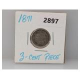 1871 Three Cent Piece