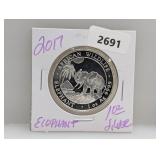 2017 1oz .999 Silv African Elephant