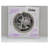 2020 1oz .999 Silv African Leopard