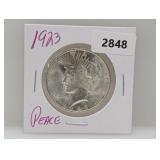 1923 90% Silv Peace $1 Dollar