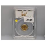 PCGS 2016-W SP70 Gold Mercury Dime