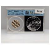 GCS 2002-P BU IN Waffle Canceled Quarter