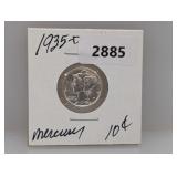 1935-D 90% Silv Mercury Dime