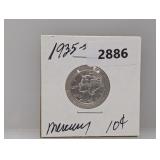 1935-S 90% Silv Mercury Dime