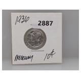 1936 90% Silv Mercury Dime